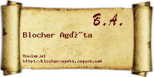 Blocher Agáta névjegykártya